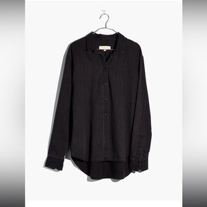 Denim Oversized Ex-Boyfriend Shirt in Lunar Wash